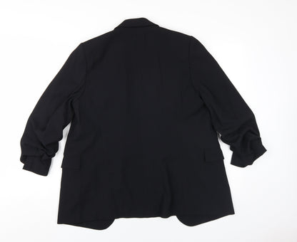 M&S Women's Black Blazer, UK 12, Notch Lapel, Lined