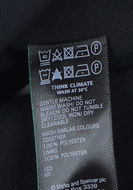 M&S Women's Black Blazer, UK 12, Notch Lapel, Lined