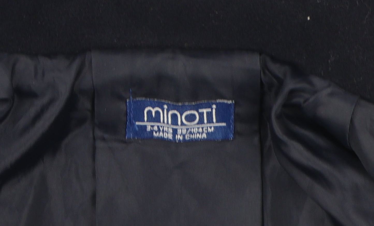 Minoti Girls Black Pea Coat 3-4 Years Lined Casual Wear