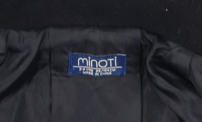 Minoti Girls Black Pea Coat 3-4 Years Lined Casual Wear