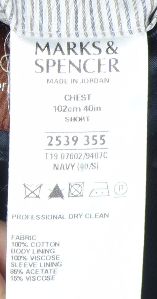 Mens UK Size 40 Marks and Spencer Regular bLUE Suit Jacket