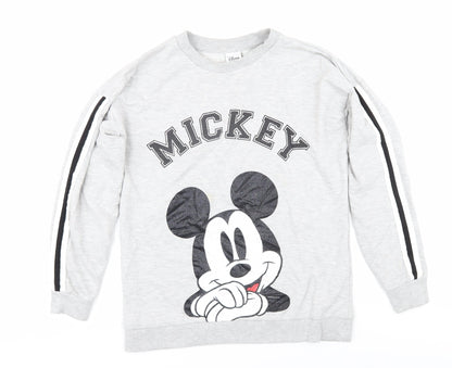Womens UK Size 8 Disney Grey Basic T-Shirt