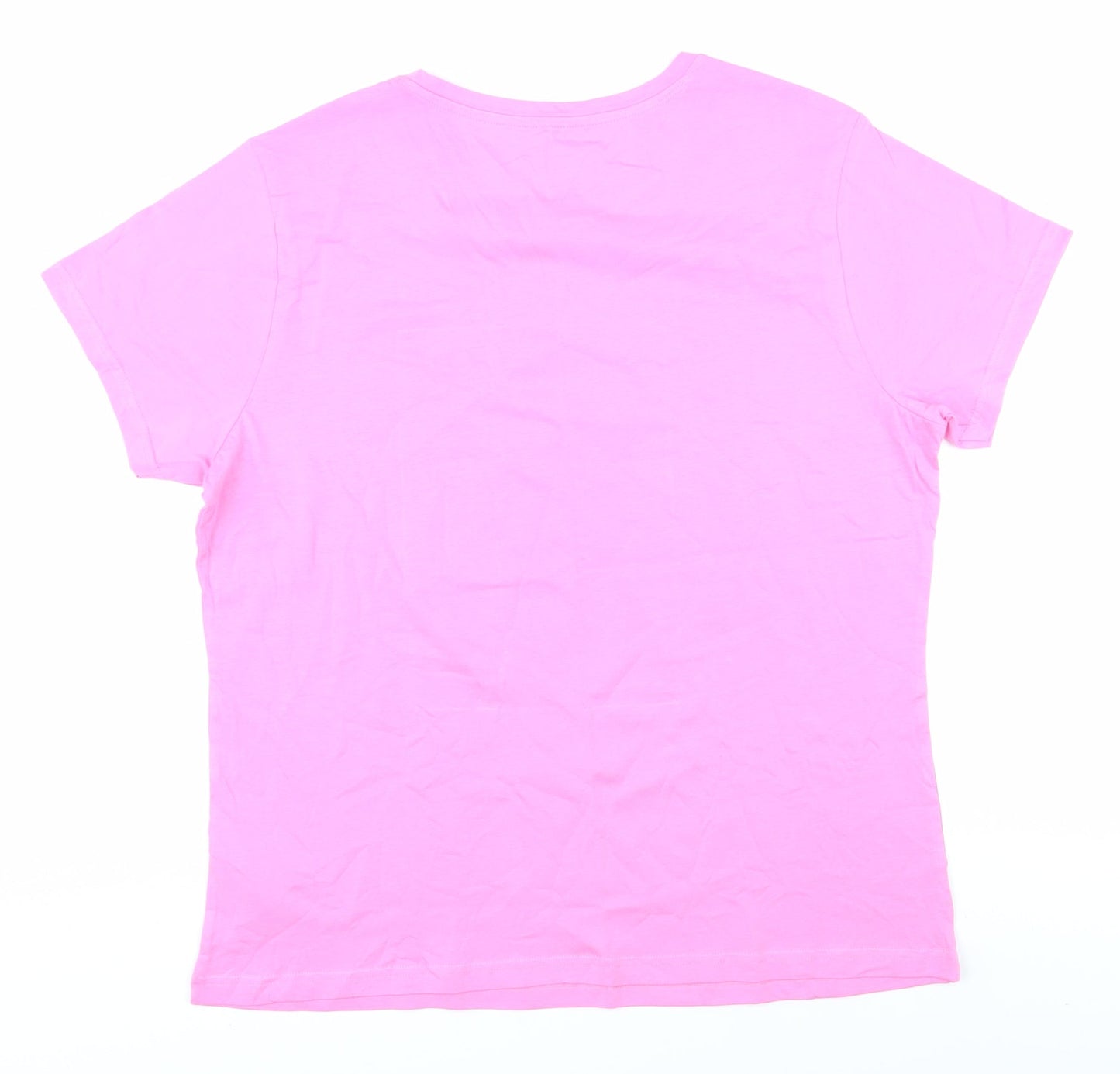 Womens UK Size L Disney Pink Basic T-Shirt