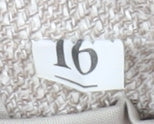 Close-up detail of Equorian Beige Two-Button Wool Silk Blazer -, size 16