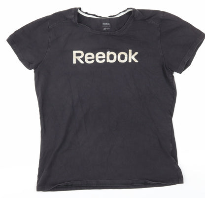 Womens UK Size M Reebok Black Basic T-Shirt