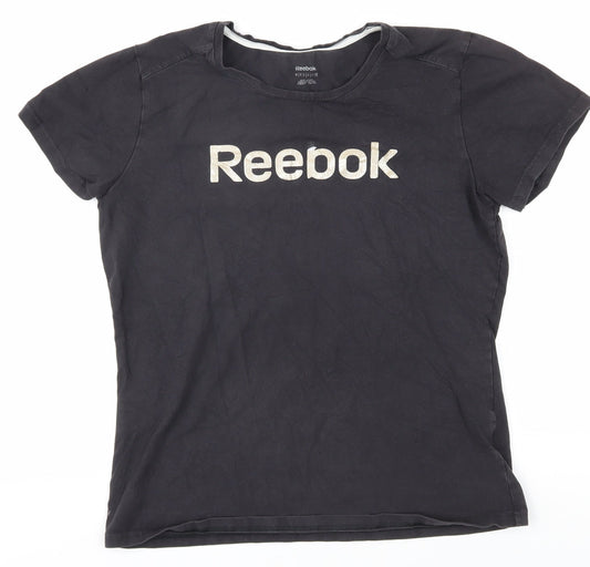 Womens UK Size M Reebok Black Basic T-Shirt