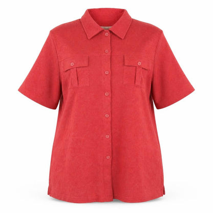 Womens UK Size 18 Ann Harvey Red Classic Button-Up