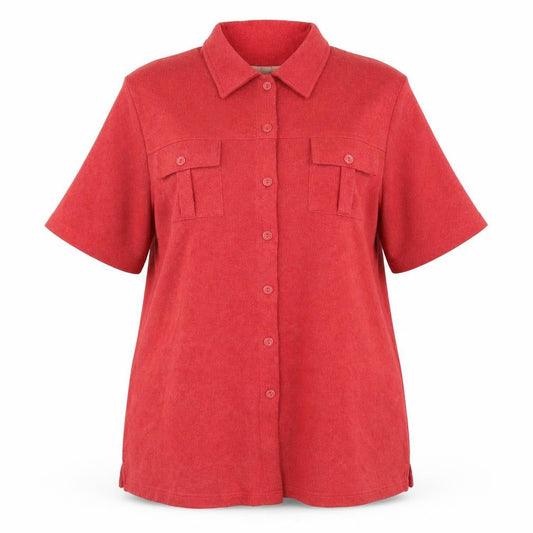 Womens UK Size 18 Ann Harvey Red Classic Button-Up