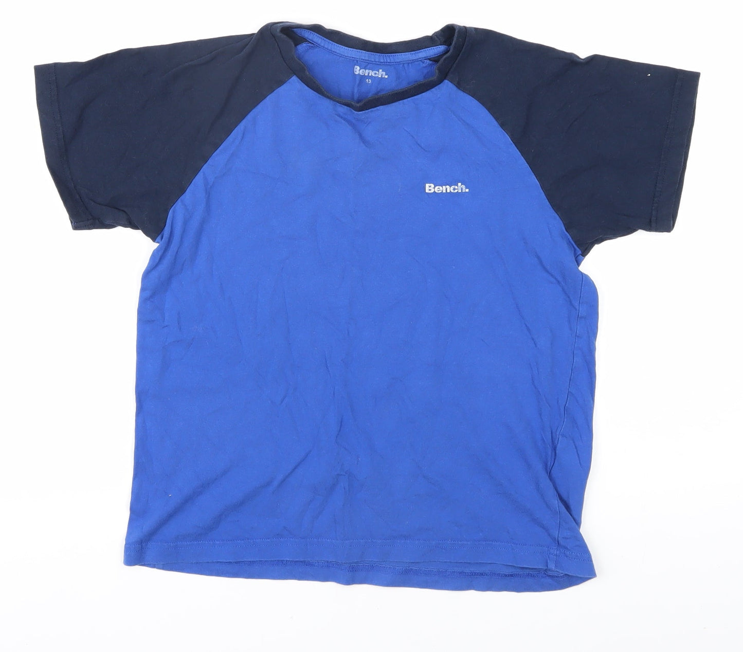 Bench Boys Blue T-Shirt 13-14 Years Short Sleeve Crew Neck