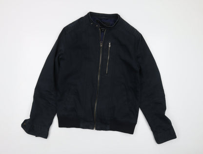 Mens UK Size M River Island Black Motorcycle Jacket