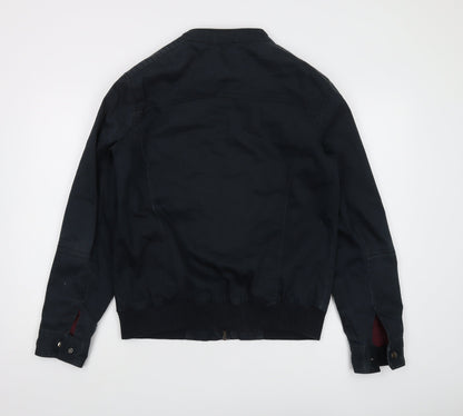 Mens UK Size M River Island Black Motorcycle Jacket