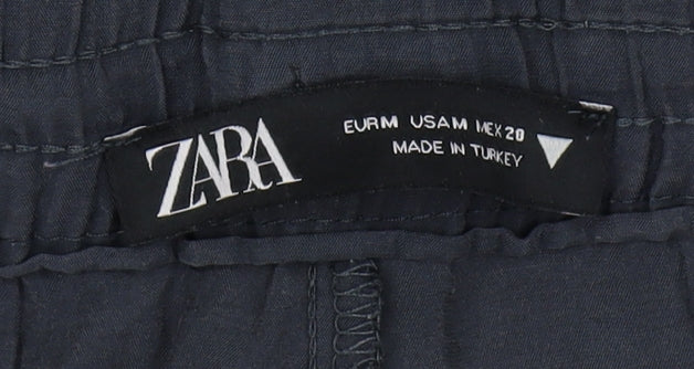 Womens UK Size M Zara Relaxed Fit Jogger Black Trousers