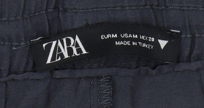 Womens UK Size M Zara Relaxed Fit Jogger Black Trousers