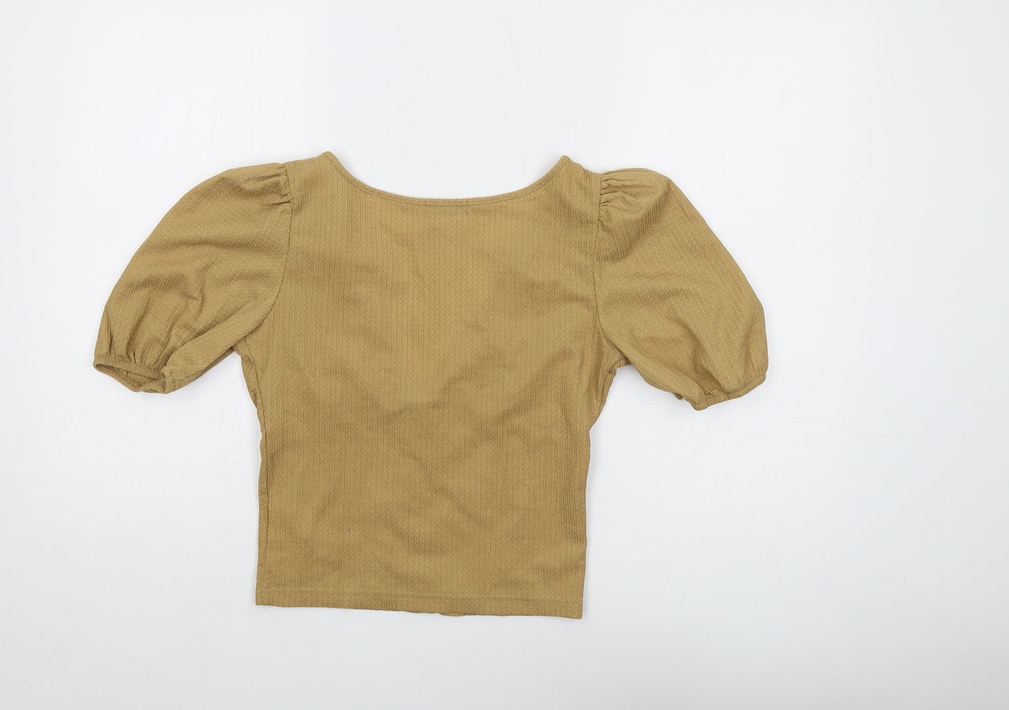 Womens UK Size S INSIDE Beige Cropped Blouse