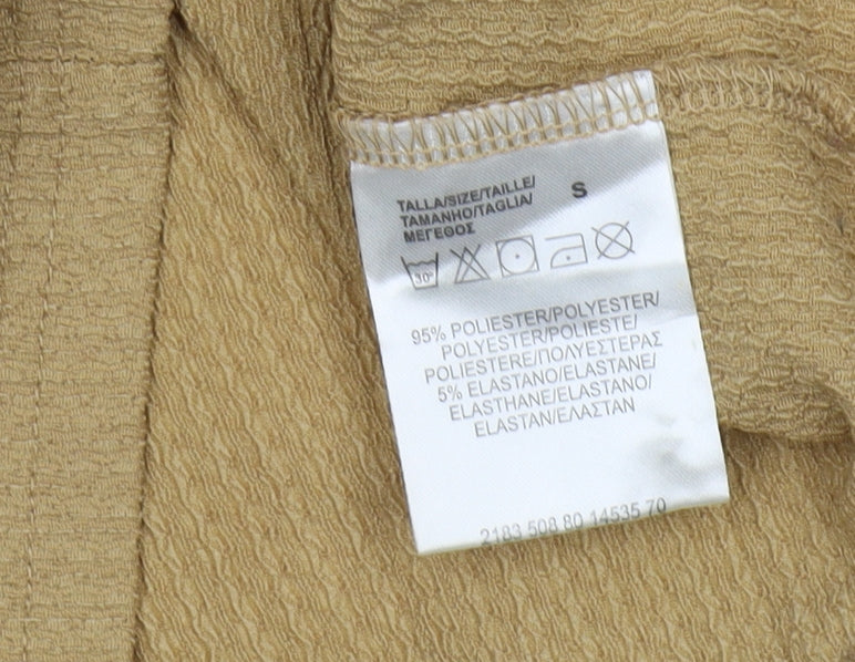 Womens UK Size S INSIDE Beige Cropped Blouse