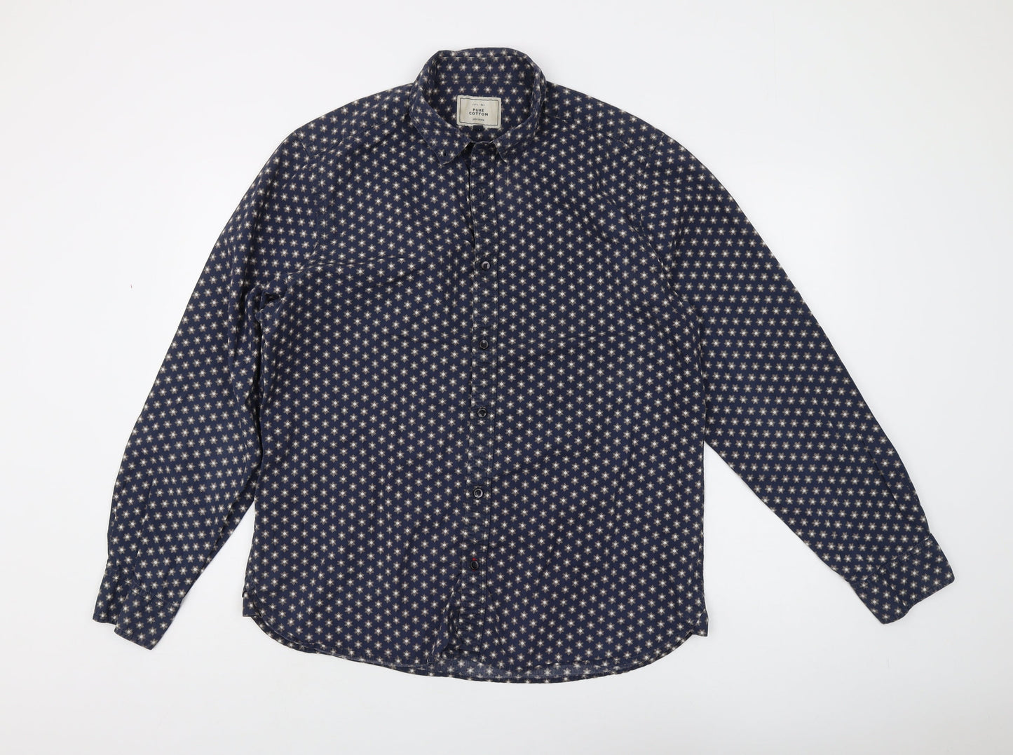 John Lewis Men's Blue Geometric Shirt XL