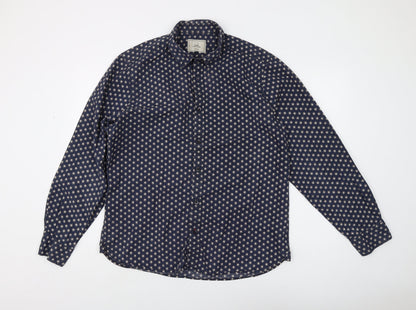 John Lewis Men's Blue Geometric Shirt XL