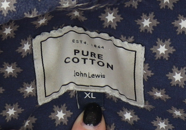 John Lewis Men's Blue Geometric Shirt XL