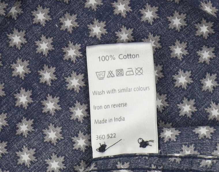 John Lewis Men's Blue Geometric Shirt XL