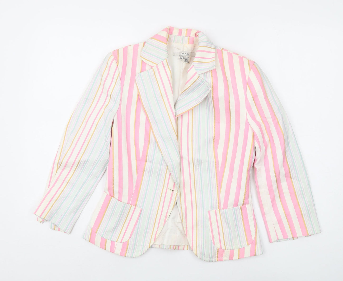 Zara Women Multicoloured Striped Blazer Size 7
