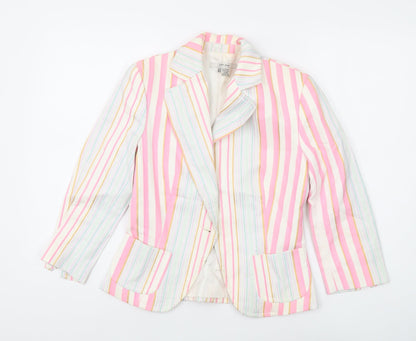 Zara Women Multicoloured Striped Blazer Size 7