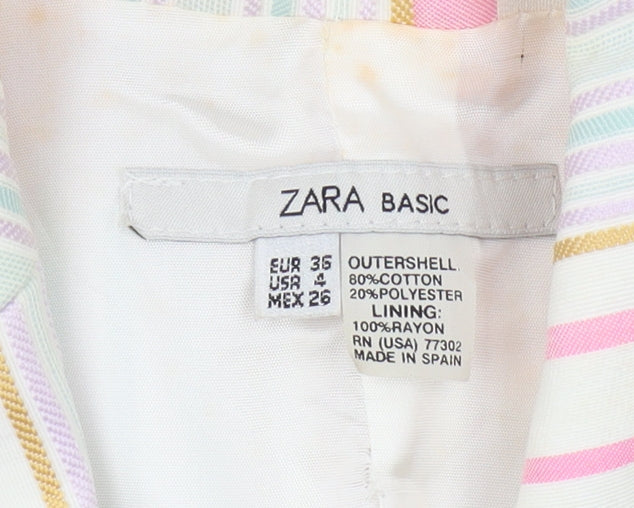 Zara Women Multicoloured Striped Blazer Size 7
