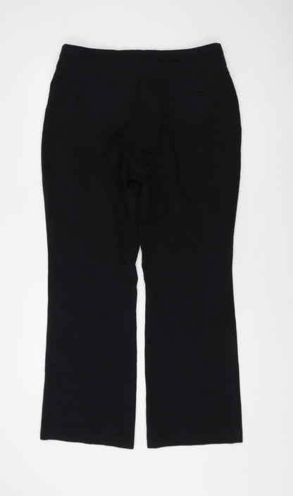 Womens UK Size M Marks and Spencer Regular Fit Dress Pants Black Trousers