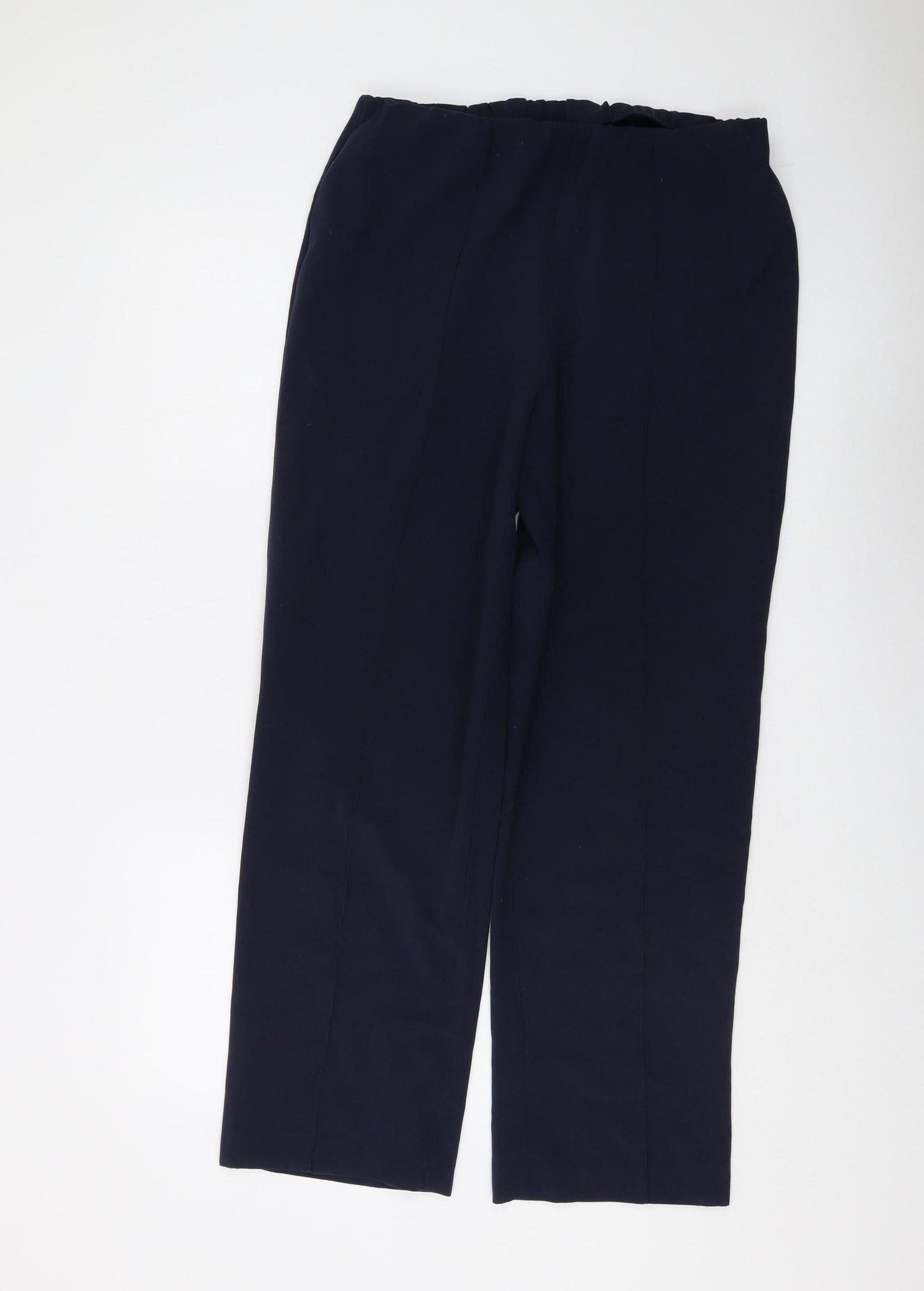 Womens UK Size 14 EWM Regular Fit Straight Blue Trousers