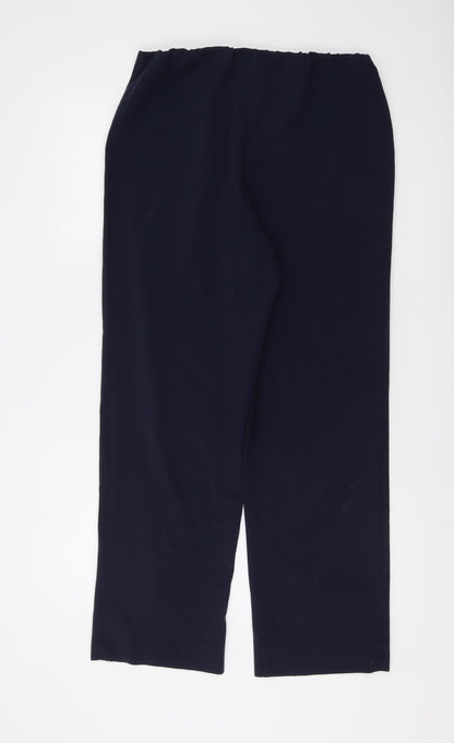 Womens UK Size 14 EWM Regular Fit Straight Blue Trousers