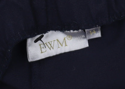 Womens UK Size 14 EWM Regular Fit Straight Blue Trousers