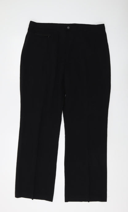 Womens UK Size 16 Marks and Spencer Regular Fit Dress Pants Black Trousers