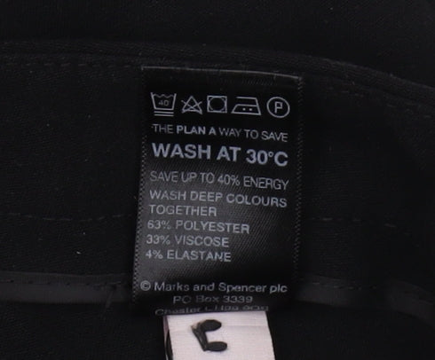 Womens UK Size 16 Marks and Spencer Regular Fit Dress Pants Black Trousers