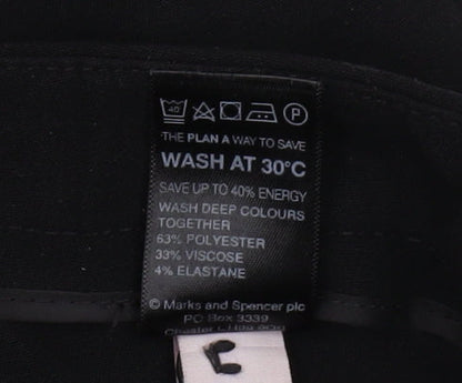 Womens UK Size 16 Marks and Spencer Regular Fit Dress Pants Black Trousers