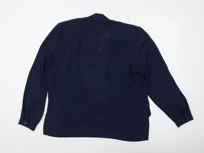 Windsmoor Women's Blue Wrap Blouse Size 12 for Business & Casual