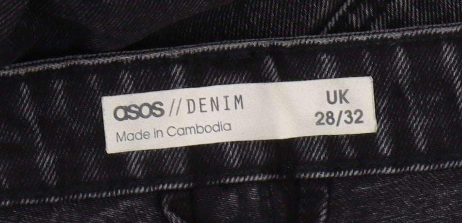 ASOS Men's Black Denim Jeans - Size 28, Dark Wash