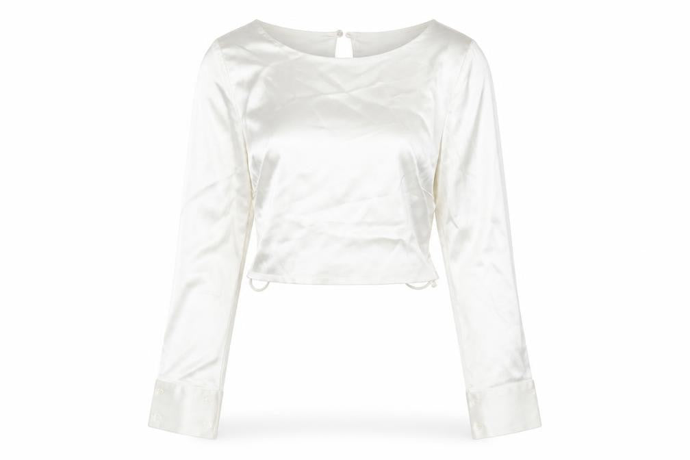 Womens UK Size S Zara Ivory Cropped Blouse