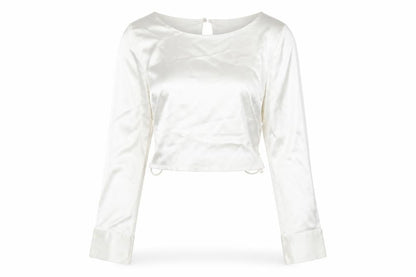 Womens UK Size S Zara Ivory Cropped Blouse