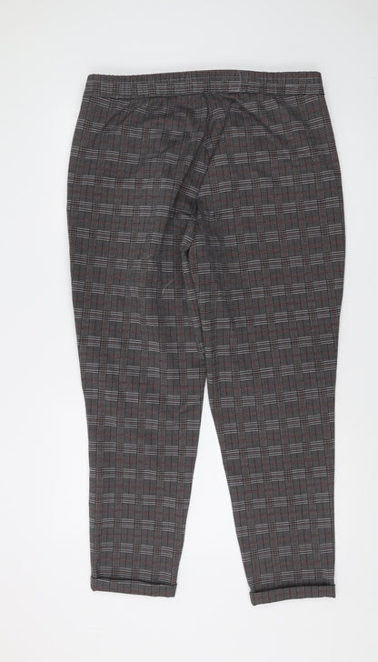 Jacqueline de Yong Women's Black Checked Trousers XL