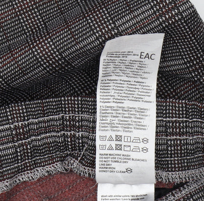 Jacqueline de Yong Women's Black Checked Trousers XL