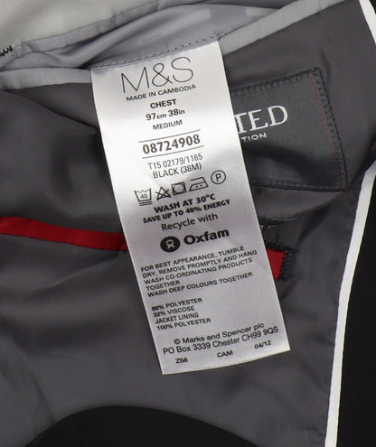 Mens UK Size 38 Marks and Spencer Regular Black Suit Jacket