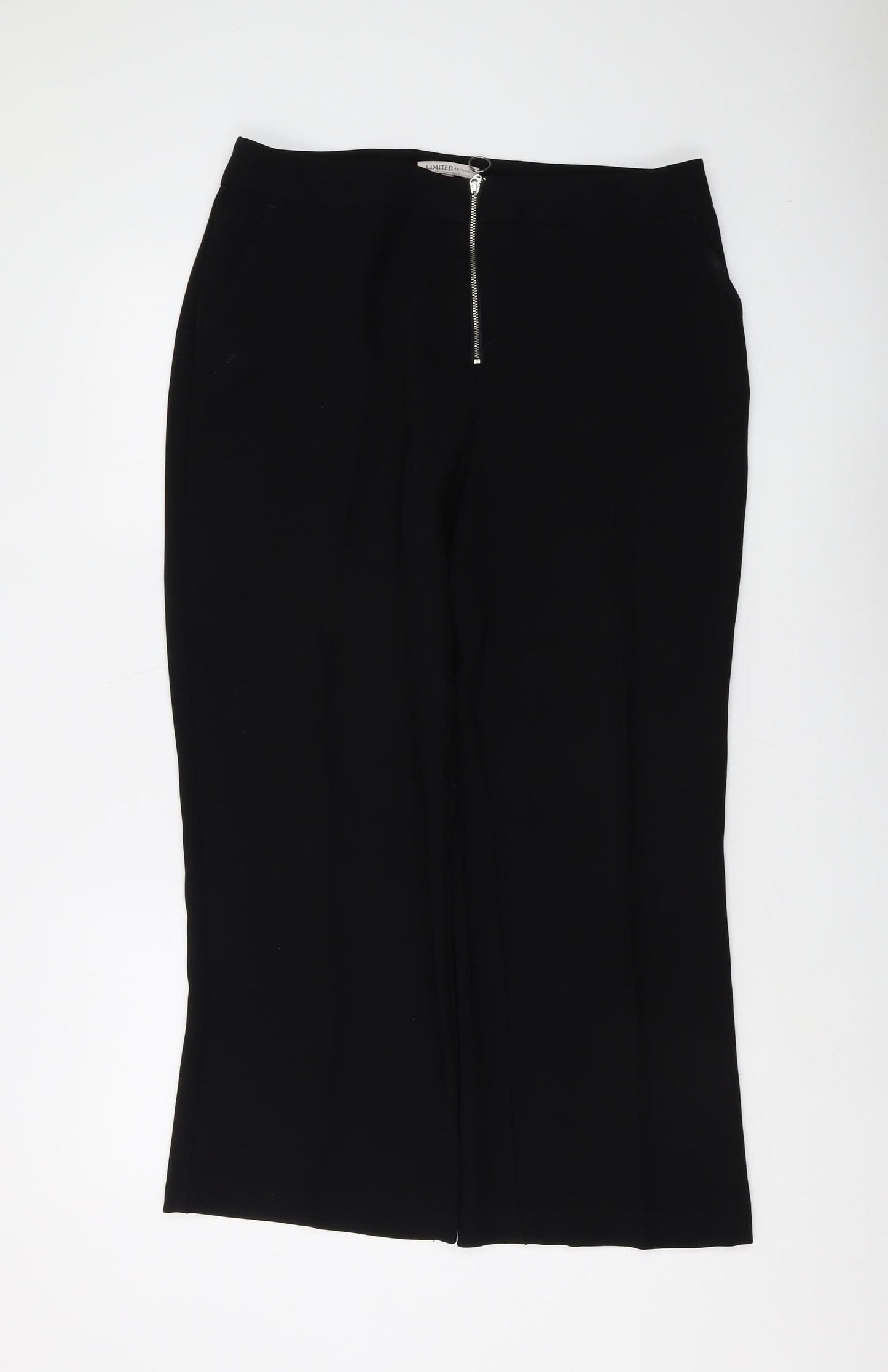 Womens UK Size 14 Marks and Spencer Regular Fit Straight Black Trousers