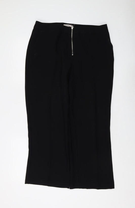 Womens UK Size 14 Marks and Spencer Regular Fit Straight Black Trousers