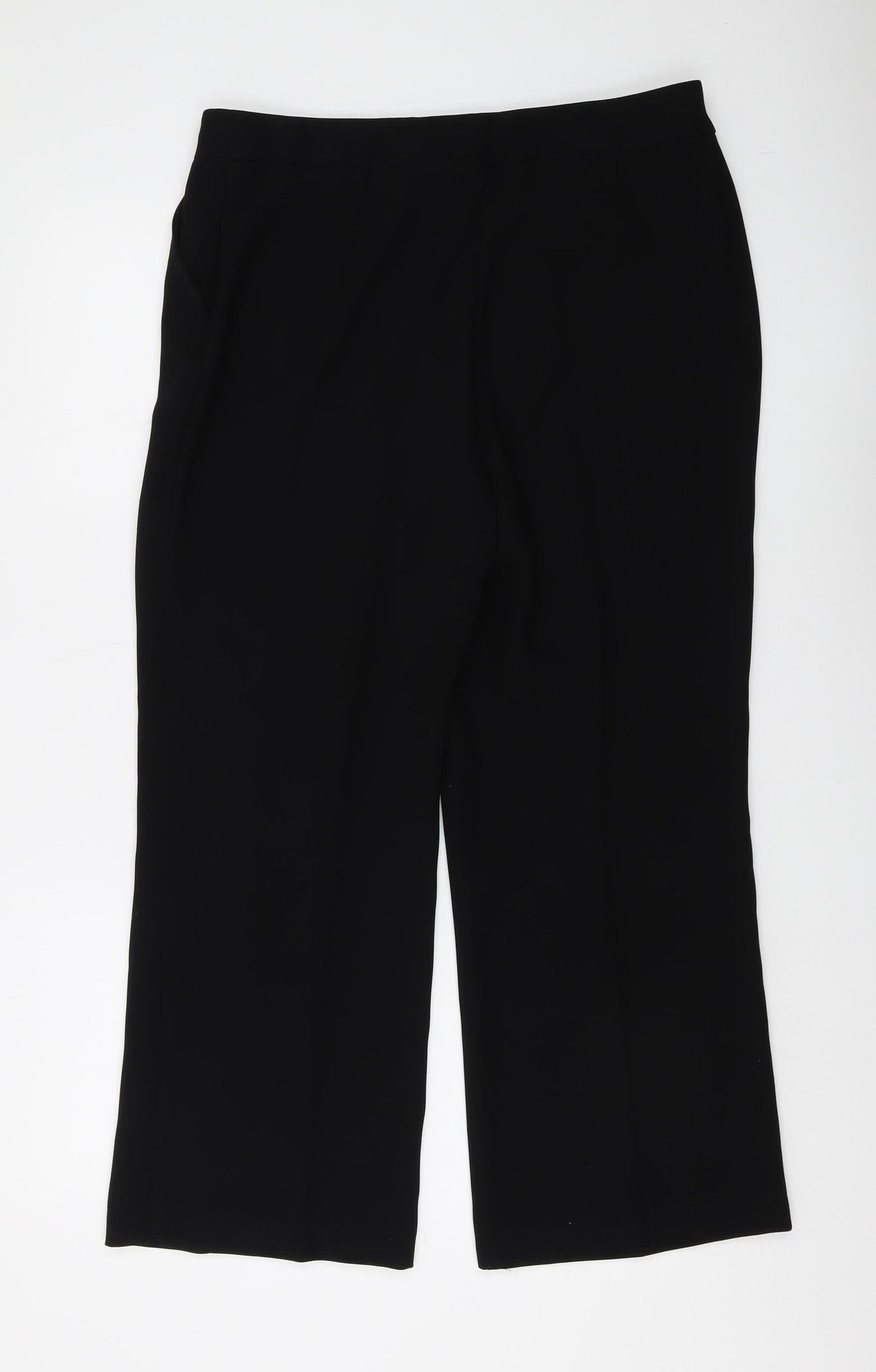 Womens UK Size 14 Marks and Spencer Regular Fit Straight Black Trousers