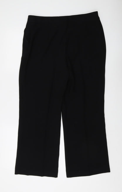 Womens UK Size 14 Marks and Spencer Regular Fit Straight Black Trousers