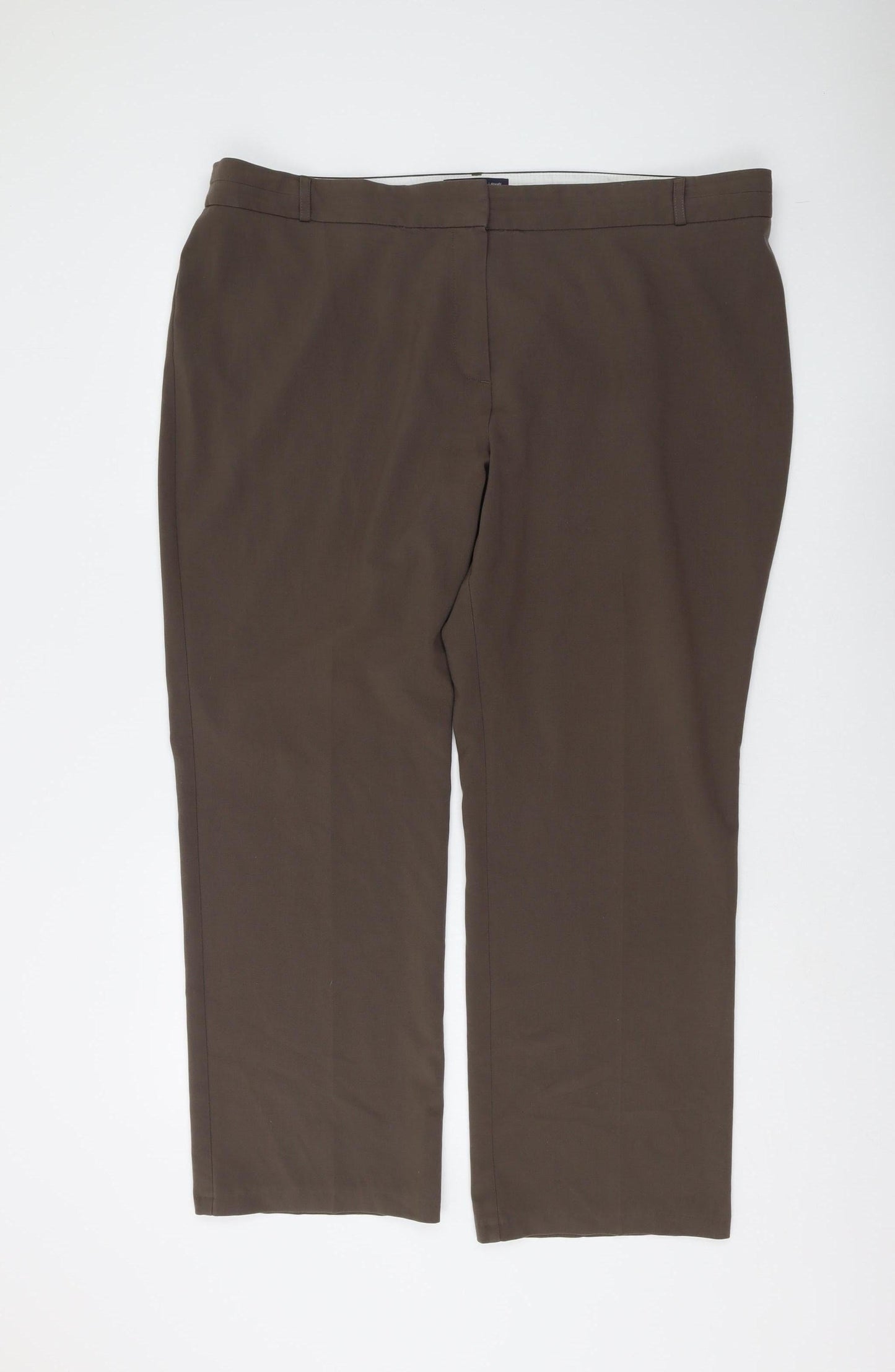 Womens UK Size 20 Marks and Spencer Regular Fit Dress Pants Brown Trousers