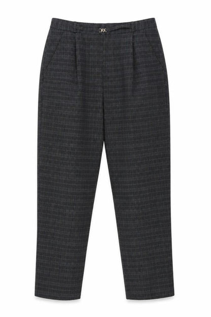 Bonmarché Women's Grey Checked Trousers Size 12