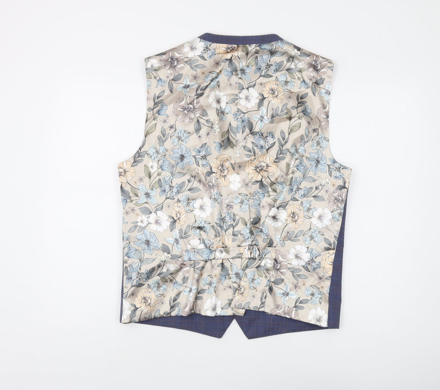 Next Women's Blue Check Suit Waistcoat Regular Size 12