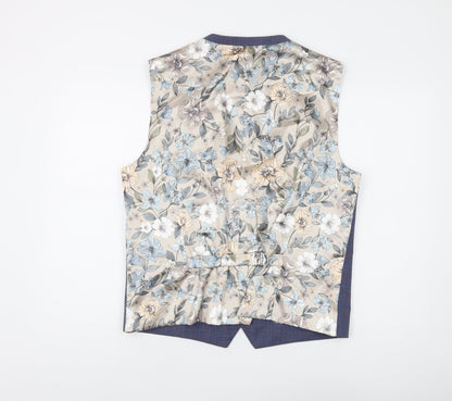 Next Women's Blue Check Suit Waistcoat Regular Size 12