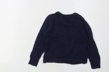 Gap Girls Blue Animal Print Cotton Jumper 4 Years