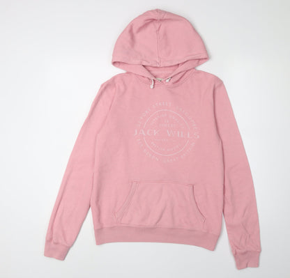 Womens UK Size 8 Jack Wills Pink Pullover Hoodie